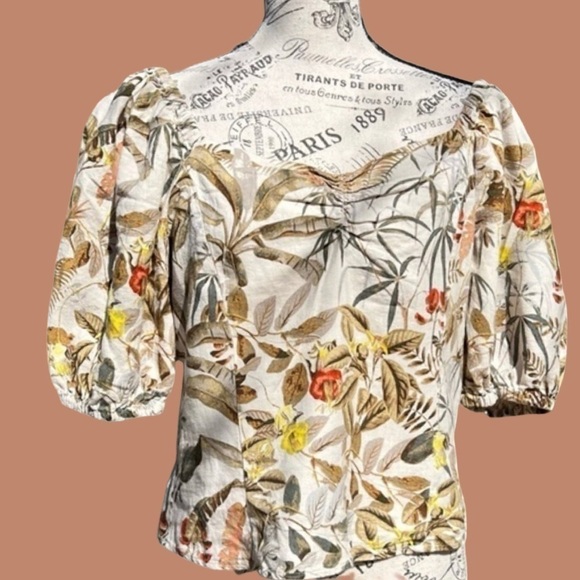 H&M Tropical Linen Blend Top - Picture 1 of 12